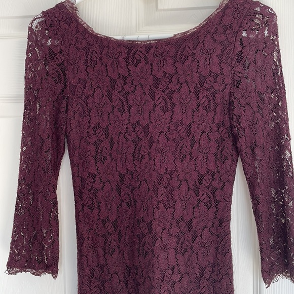 Babaton Aritzia Rafael Lace Dress - Burgundy - Picture 2 of 10